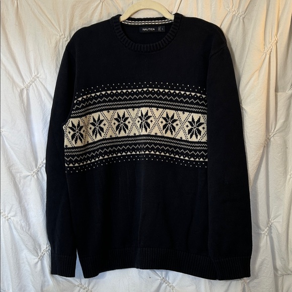 Nautica Other - Nautica Men's Navy Sweater with Cream Nordic Design-size large